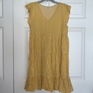 Gingham yellow dress